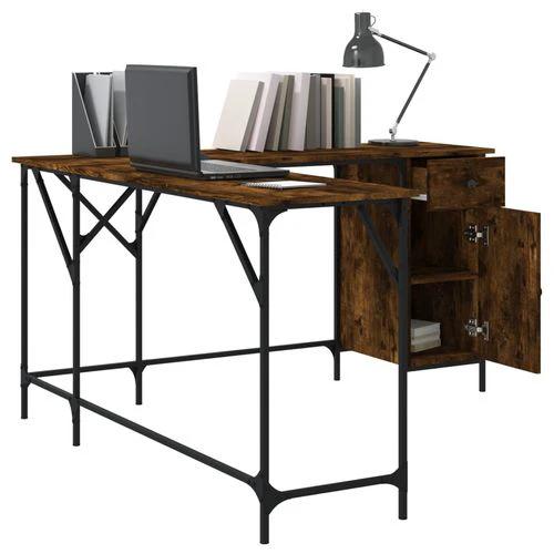 vidaXL vidaXL Black Desk 141x141x75 cm Durable Engineered Wood for Home Office Use - Desk