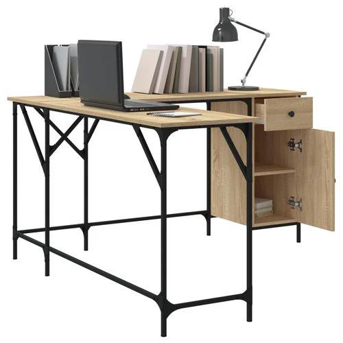 vidaXL vidaXL Black Desk 141x141x75 cm Durable Engineered Wood for Home Office Use - Desk