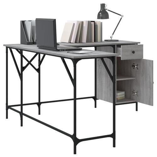 vidaXL Black Desk 141x141x75 cm Durable Engineered Wood for Home Office Use by vidaXL