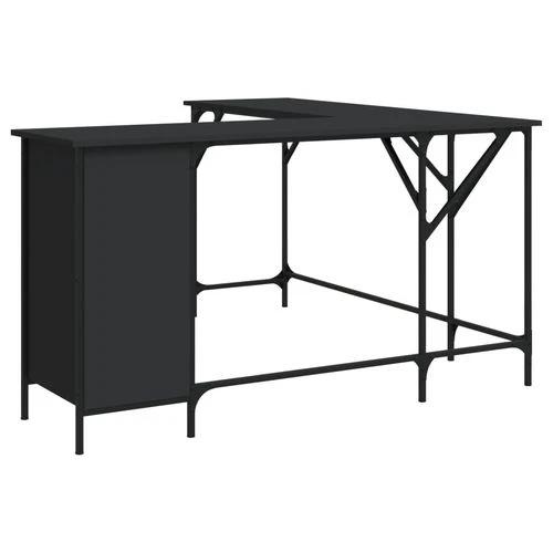 vidaXL vidaXL Black Desk 141x141x75 cm Durable Engineered Wood for Home Office Use - Desk