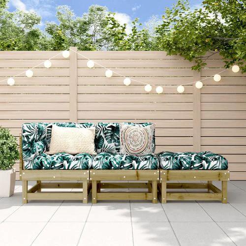 vidaXL Garden Corner Sofa with Cushions in Solid Pine Wood for Stylish Outdoor Relaxation by vidaXL