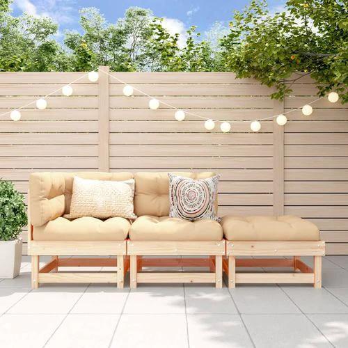 vidaXL Garden Corner Sofa with Cushions in Solid Pine Wood for Stylish Outdoor Relaxation by vidaXL
