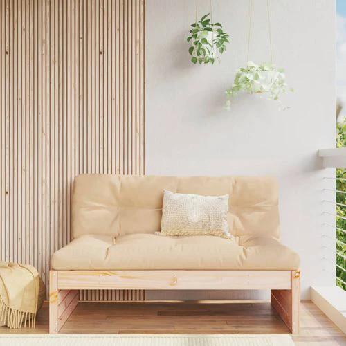 vidaXL Garden Middle Sofa 120x80 cm Solid Pine Wood with Slatted Design for Outdoor Relaxation by vidaXL