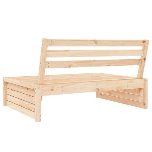 vidaXL Garden Middle Sofa 120x80 cm Solid Pine Wood with Slatted Design for Outdoor Relaxation by vidaXL