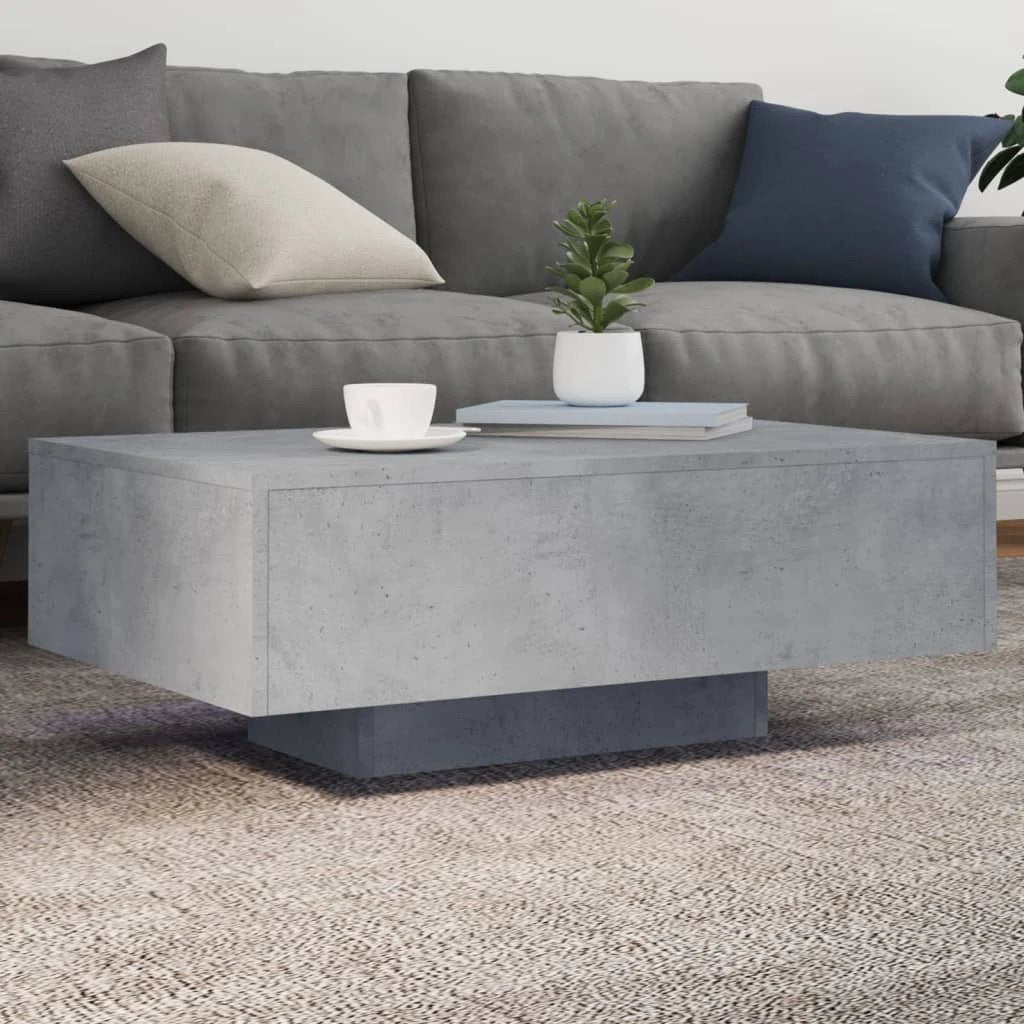 VidaXL Coffee Table 55x55x31cm With LED Lights Living Room by vidaXL