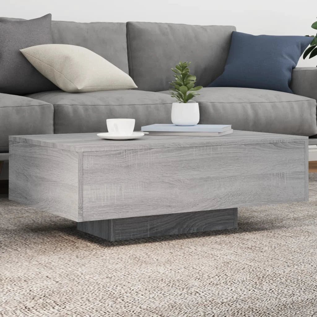 VidaXL Coffee Table 55x55x31cm With LED Lights Living Room by vidaXL