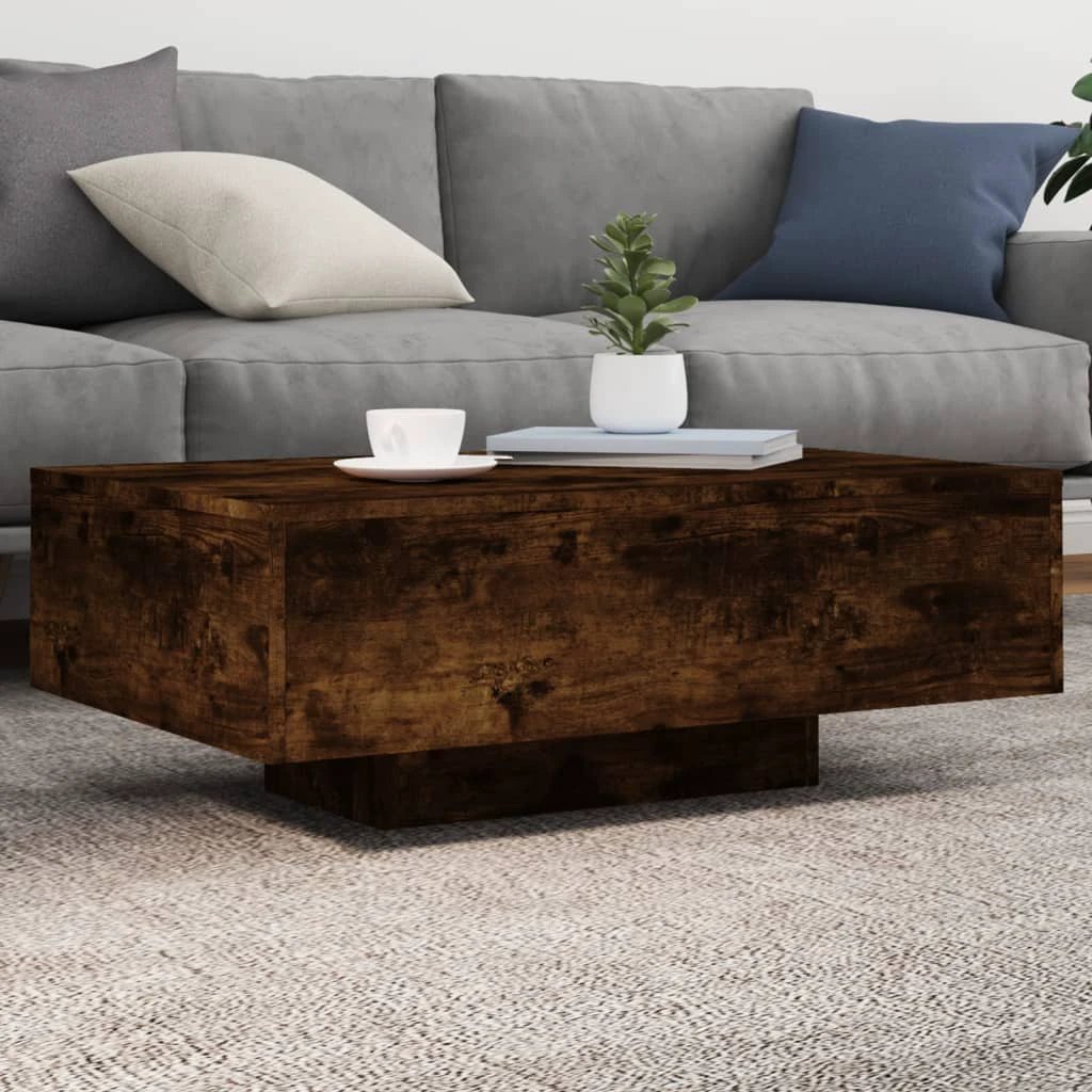VidaXL Coffee Table 55x55x31cm With LED Lights Living Room by vidaXL