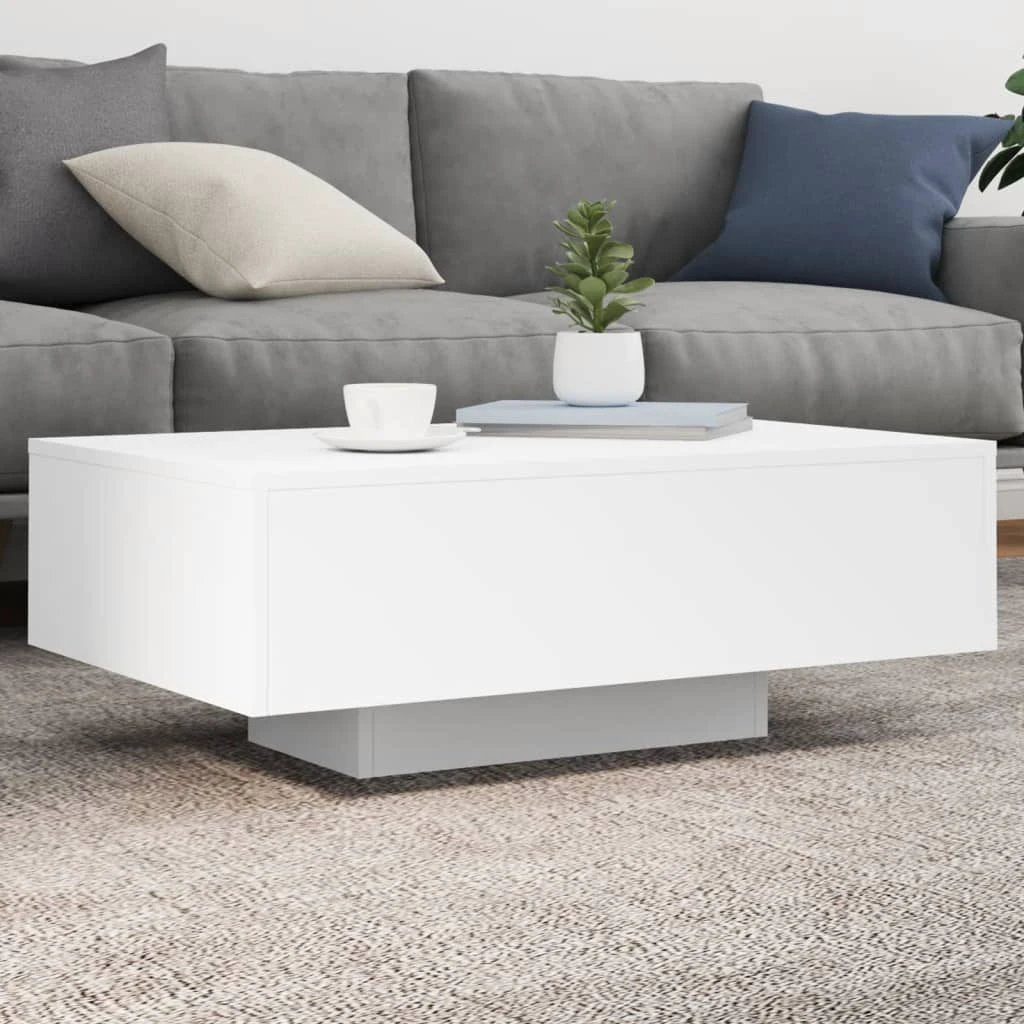 VidaXL Coffee Table 55x55x31cm With LED Lights Living Room by vidaXL