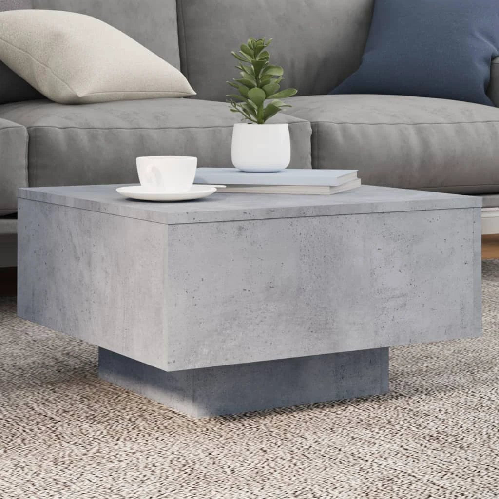 VidaXL Coffee Table 55x55x31cm With LED Lights Living Room by vidaXL
