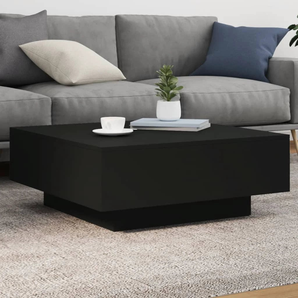 VidaXL Coffee Table 55x55x31cm With LED Lights Living Room by vidaXL