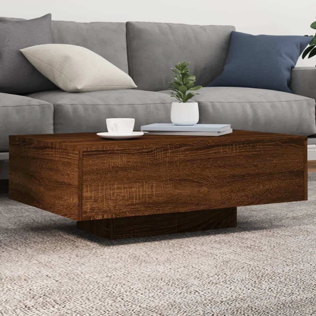 vidaXL VidaXL Coffee Table 55x55x31cm With LED Lights Living Room - Coffee Table