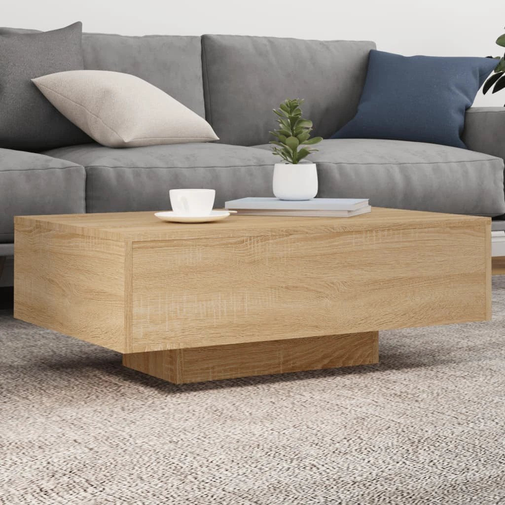 vidaXL VidaXL Coffee Table 55x55x31cm With LED Lights Living Room - Coffee Table