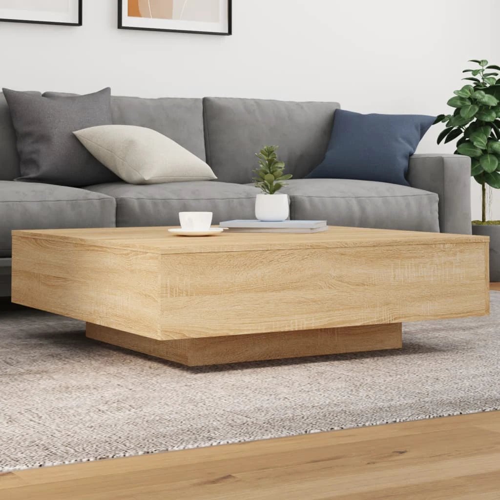 vidaXL VidaXL Coffee Table 55x55x31cm With LED Lights Living Room - Coffee Table