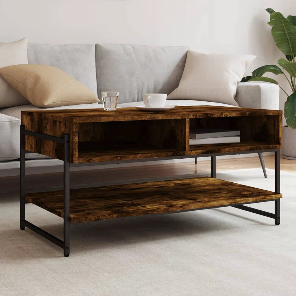 vidaXL vidaXL Coffee Table 90x50x45 cm Engineered Wood Metal Frame Living Room Decor Accent - Coffee Table