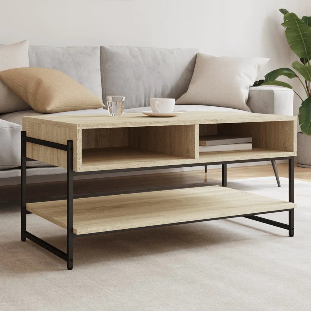 vidaXL vidaXL Coffee Table 90x50x45 cm Engineered Wood Metal Frame Living Room Decor Accent - Coffee Table
