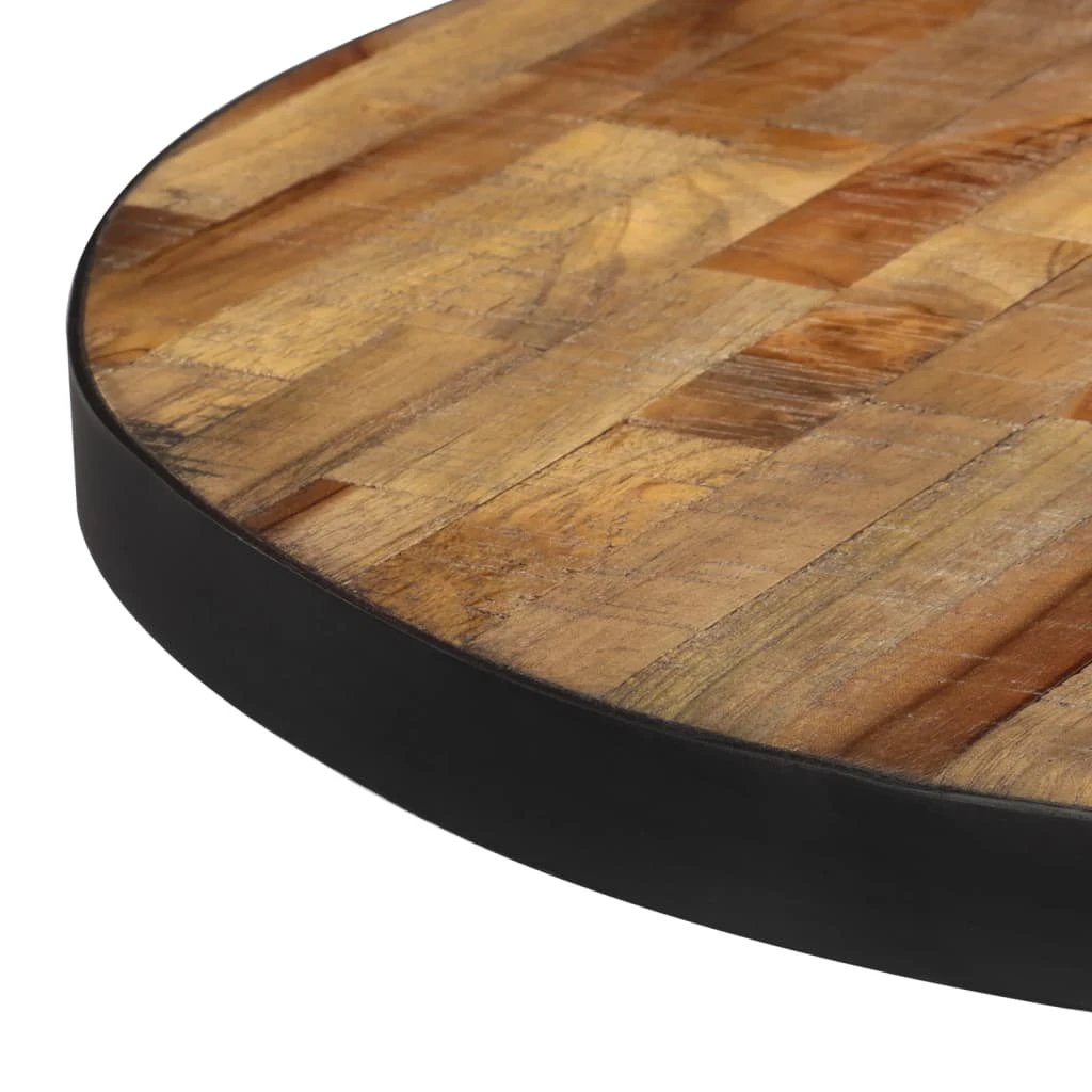 vidaXL VidaXL Round Coffee Table Diameter 55 cm and Height 40 cm Solid Reclaimed Teak With Black Base For Living Room - Coffee Table