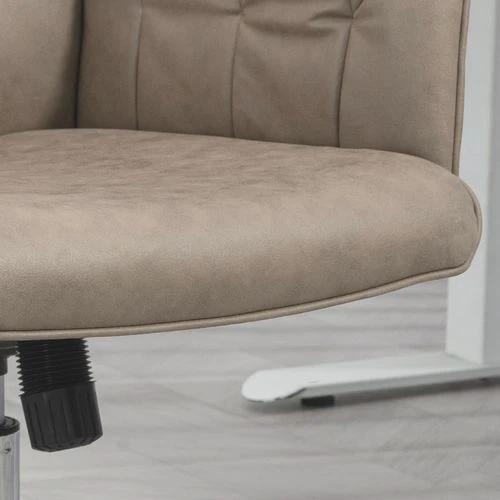 Vinsetto Computer Chair w/ Armrest Modern Style Tufted Home Dining Room Khaki by Vinsetto