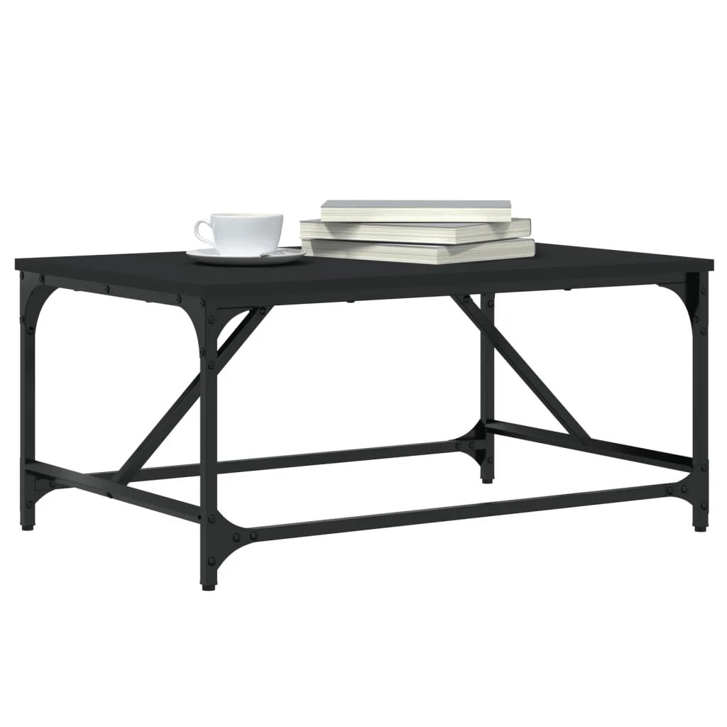vidaXL Black Coffee Table 75x50x35 cm Engineered Wood Home by vidaXL