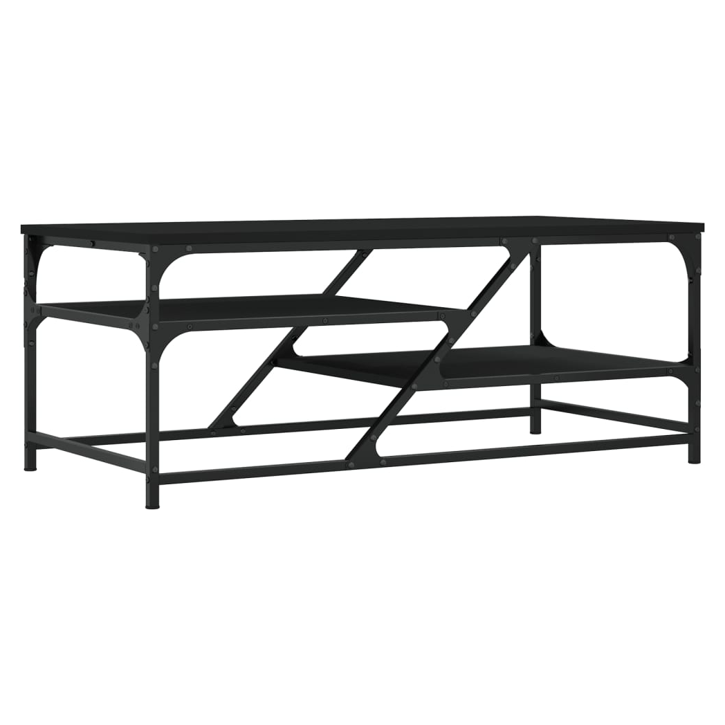 vidaXL VidaXL Coffee Table 100x49x40 Cm Engineered Wood Moisture Resistant With Open Shelves Living Room - Coffee Table