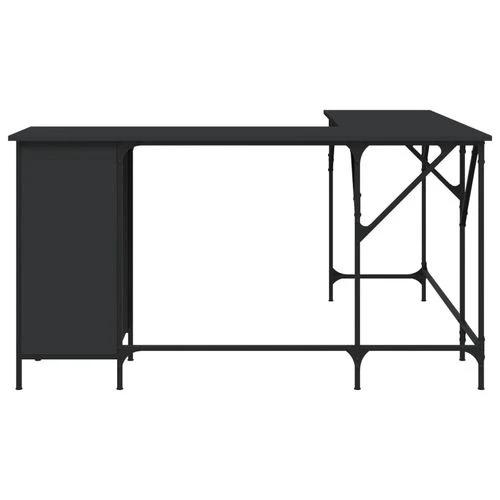 vidaXL Black Desk 141x141x75 cm Durable Engineered Wood for Home Office Use by vidaXL