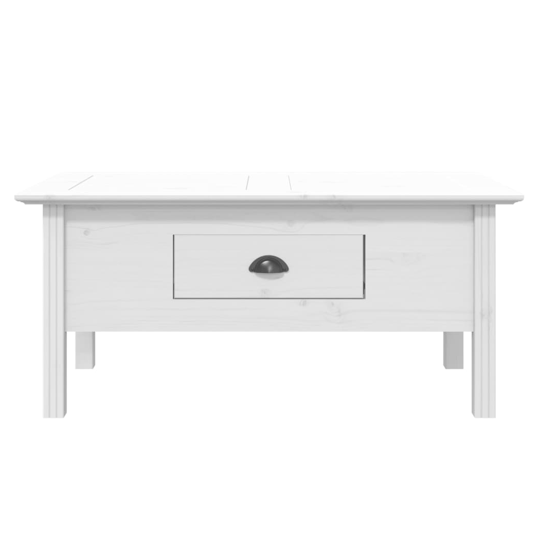 vidaXL VidaXL Coffee Table 100x55x45 Cm Solid Pine Wood French Style Drawer White For Living Room - Coffee Table