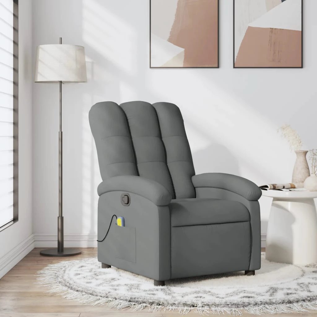 VidaXL Massage Recliner Chair Compact Manual Recline Home by vidaXL