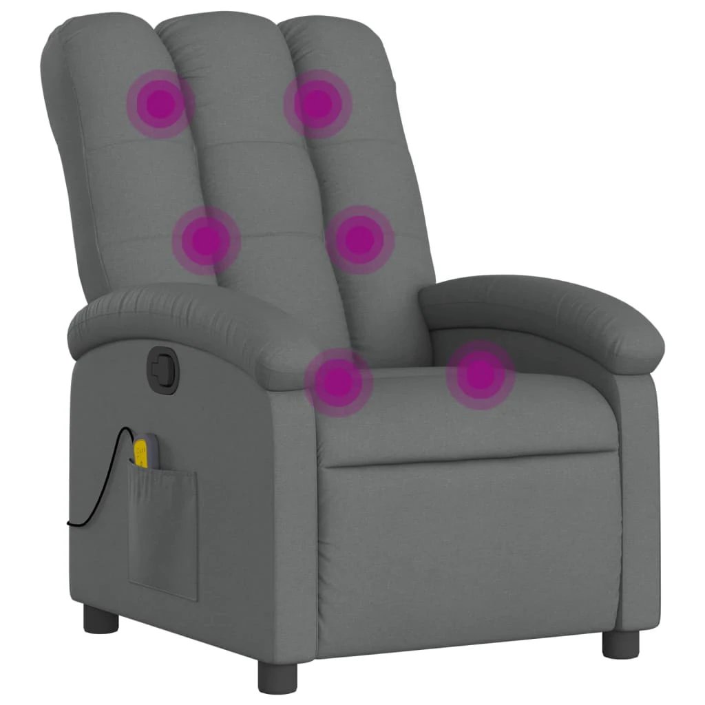 VidaXL Massage Recliner Chair Compact Manual Recline Home by vidaXL