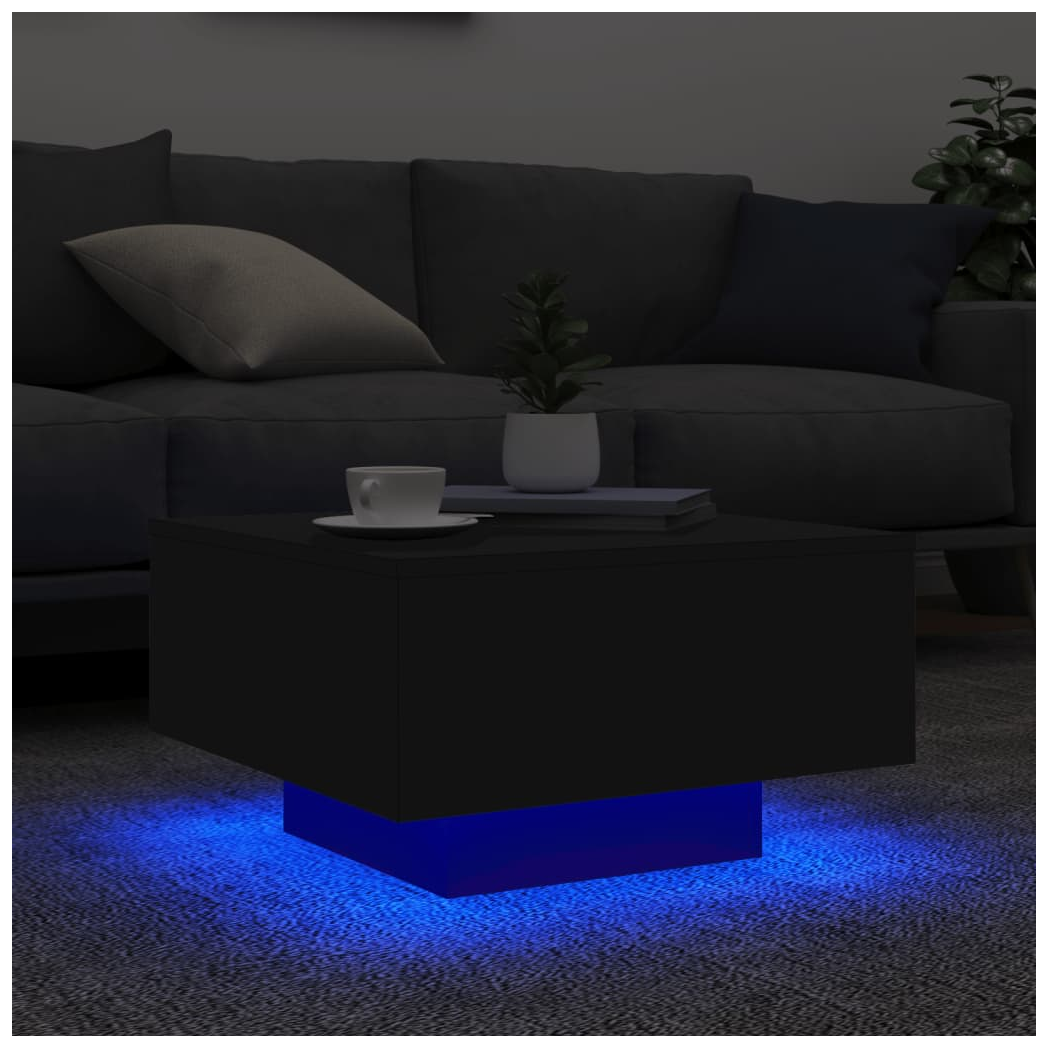 vidaXL VidaXL Coffee Table 55x55x31cm With LED Lights Living Room - Coffee Table