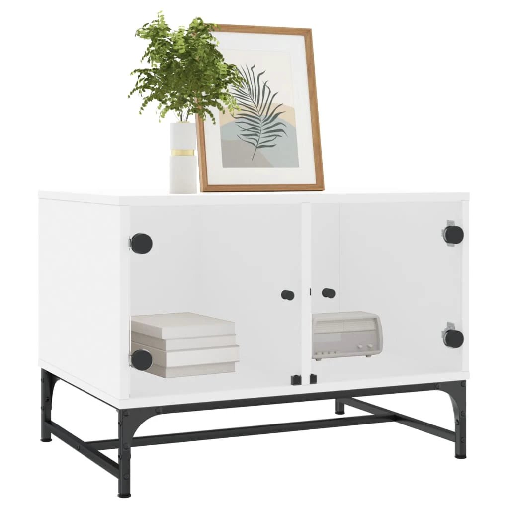 vidaXL VidaXL Coffee Table 68.5x50x50 cm Glass Doors Living Room - Coffee Table