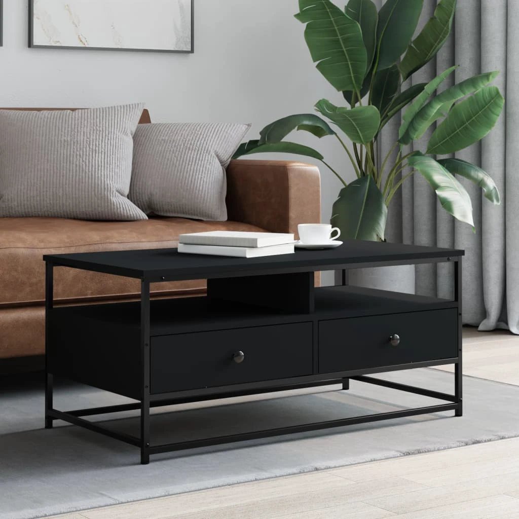 vidaXL VidaXL Coffee Table 100x51x45 Cm Engineered Wood Black Home - Coffee Table