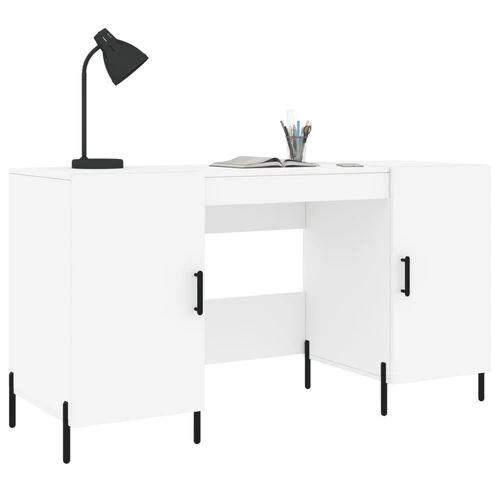 vidaXL vidaXL Desk White 140x50x75 cm Engineered Wood with Ample Storage - Uncategorized Desk