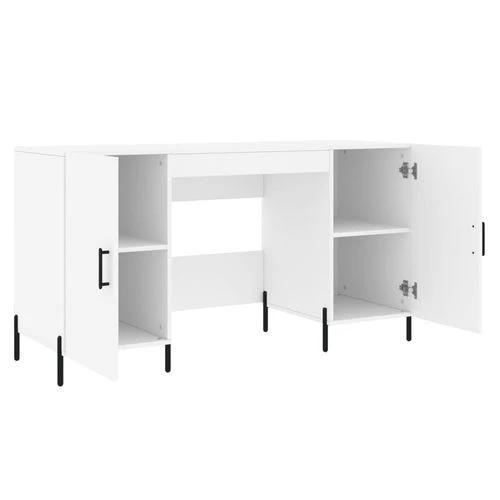 vidaXL vidaXL Desk White 140x50x75 cm Engineered Wood with Ample Storage - Uncategorized Desk