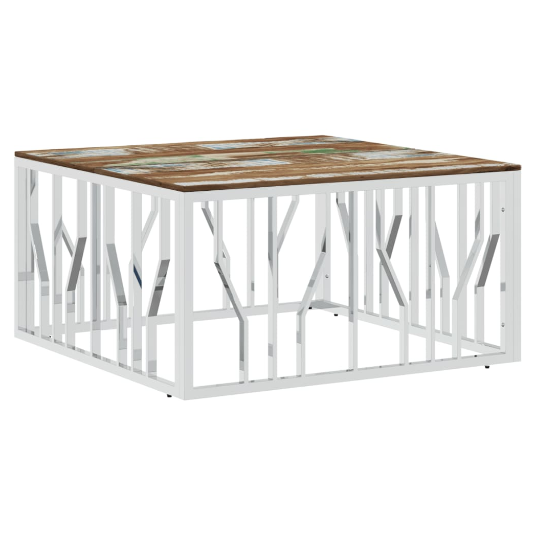 VidaXL Coffee Table 80x80x40 cm Glass and Steel LivingRoom by vidaXL