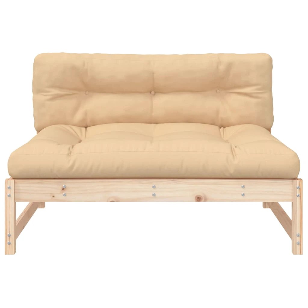 vidaXL VidaXL Middle Sofa 120x80 Cm Slatted Pine Cushioned Garden - Sofa