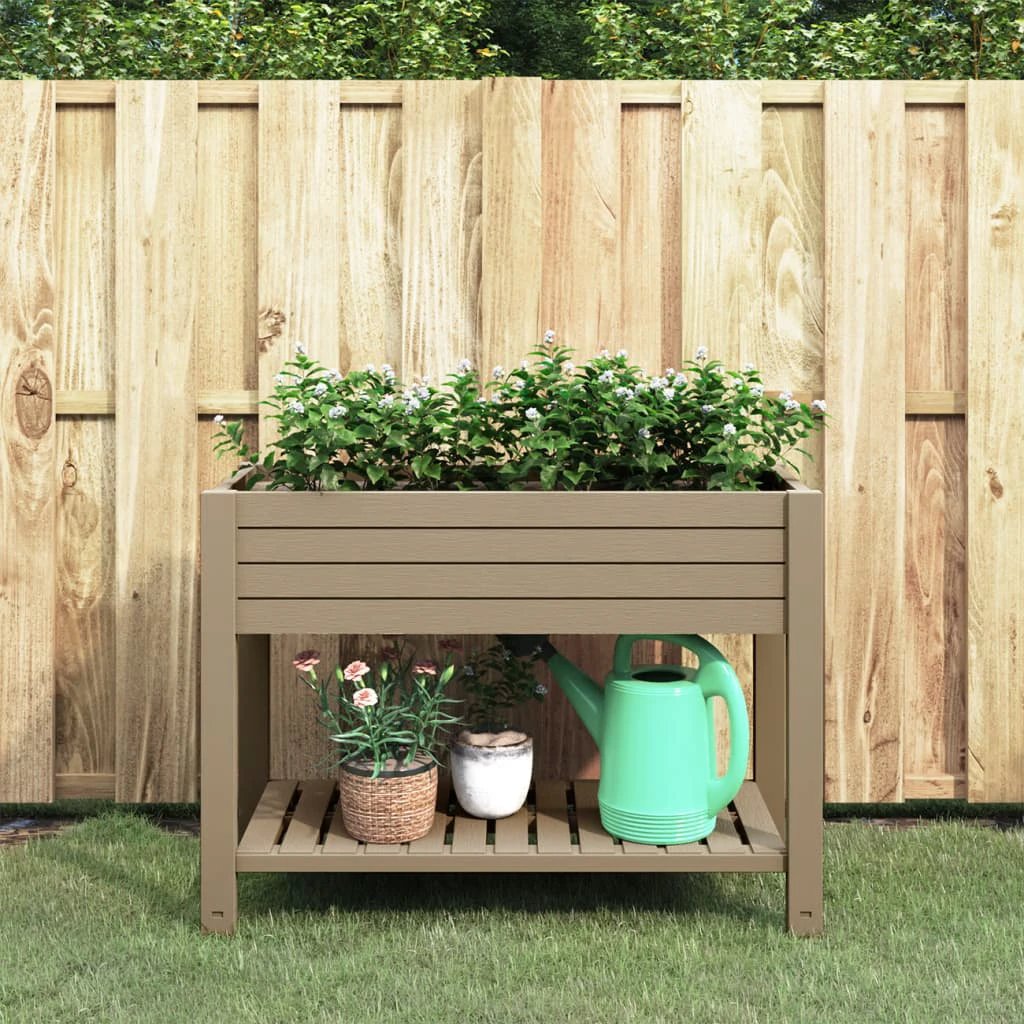 vidaXL Garden Raised Bed Light Brown 110x45x79 cm Polypropylene by vidaXL