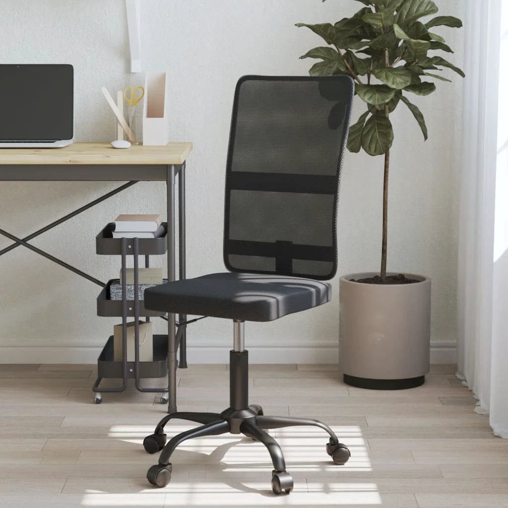 vidaXL VidaXL Office Chair Black Mesh With Adjustable Height Ergonomic Lumbar Support For Home Office - Office Chair