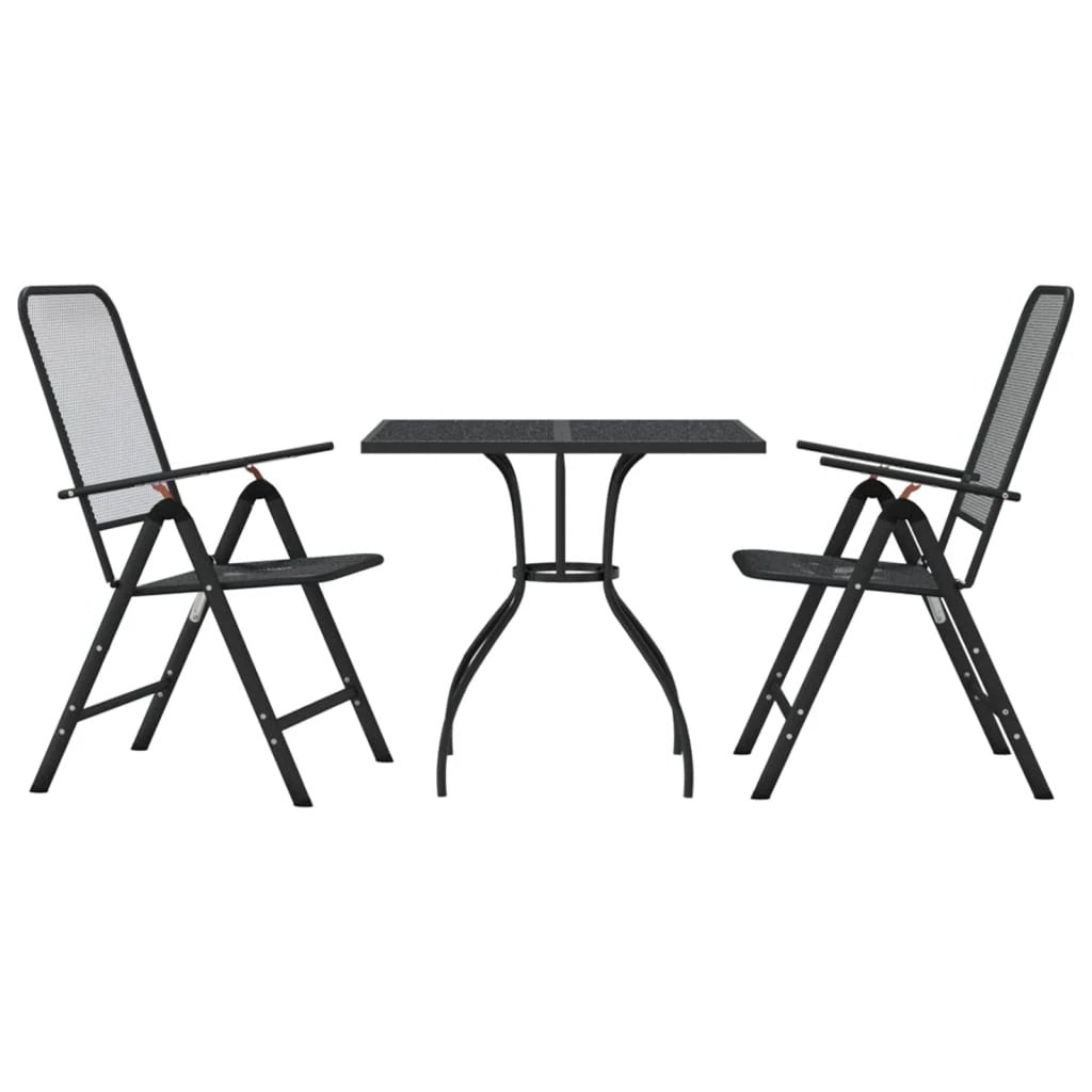 VidaXL Garden Dining Set 3 Piece Anthracite Mesh Outdoor by vidaXL
