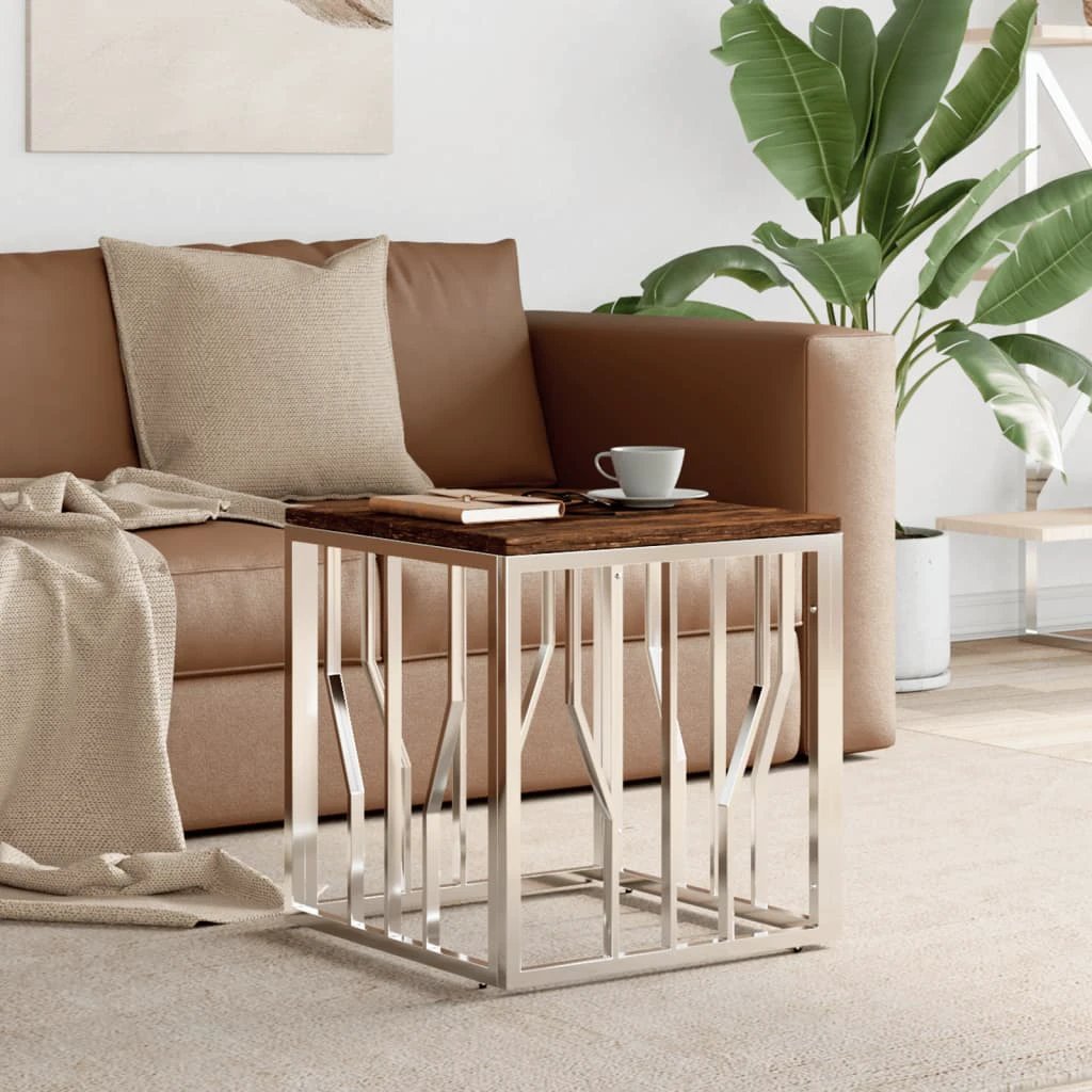 VidaXL Coffee Table 50x50x50 Glass Top for Living Room by vidaXL