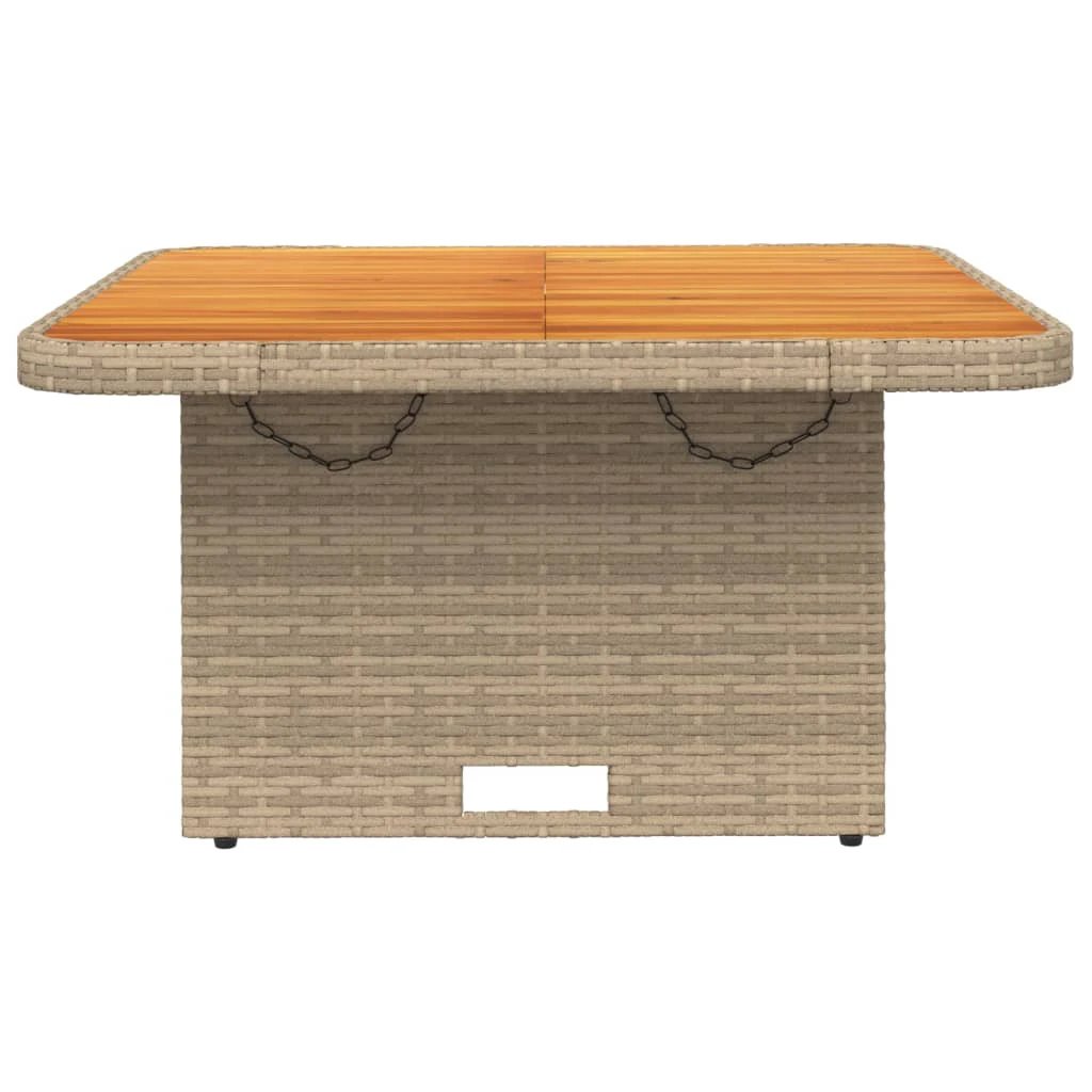 vidaXL Garden Table Black 80x80x71 cm Poly Rattan and Acacia Wood by vidaXL