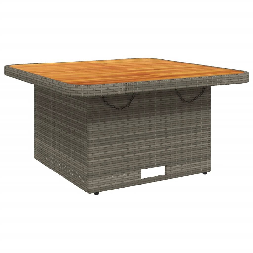 vidaXL vidaXL Garden Table Black 80x80x71 cm Poly Rattan and Acacia Wood - Garden Table