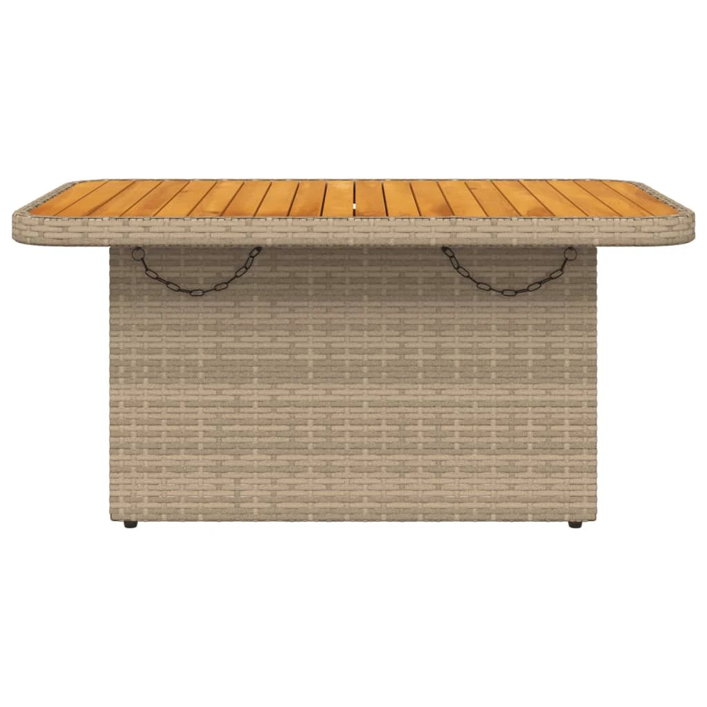 vidaXL vidaXL Garden Table Black 80x80x71 cm Poly Rattan and Acacia Wood - Garden Table