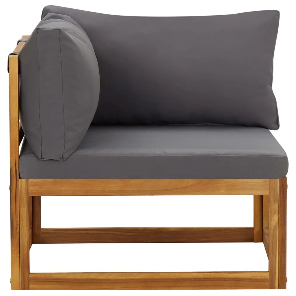 vidaXL VidaXL Sectional Corner Sofa Set TwoPiece Outdoor Cushioned Acacia Wood For Patio - Sofa