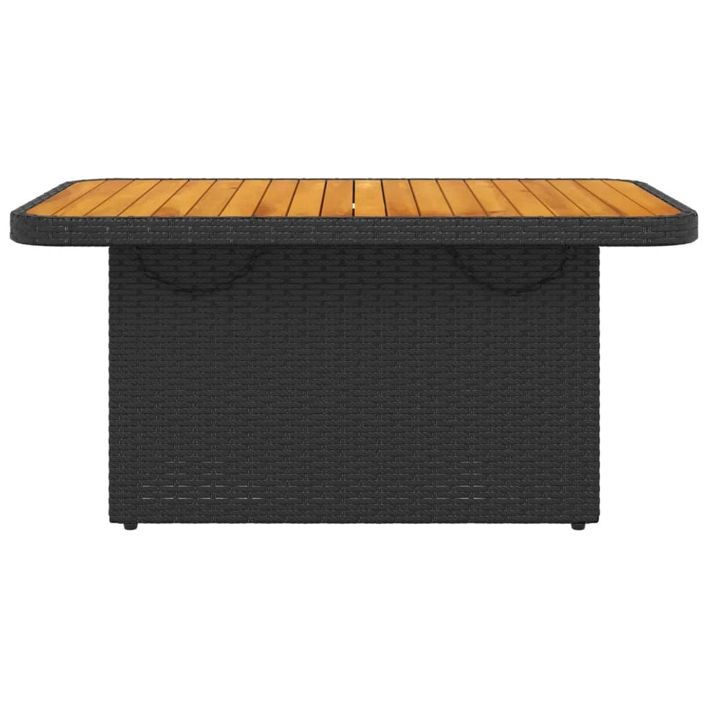 vidaXL vidaXL Garden Table Black 80x80x71 cm Poly Rattan and Acacia Wood - Garden Table