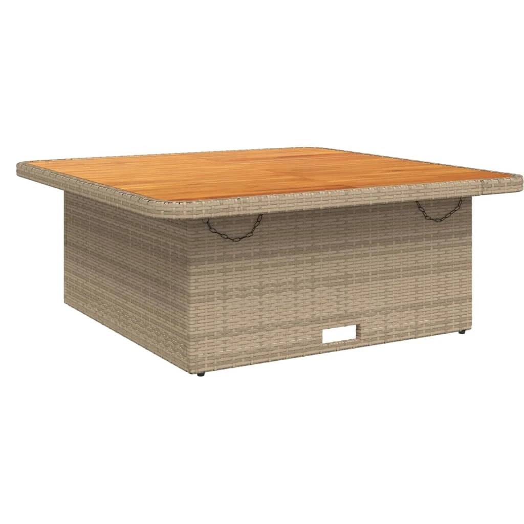 vidaXL vidaXL Garden Table Black 80x80x71 cm Poly Rattan and Acacia Wood - Garden Table