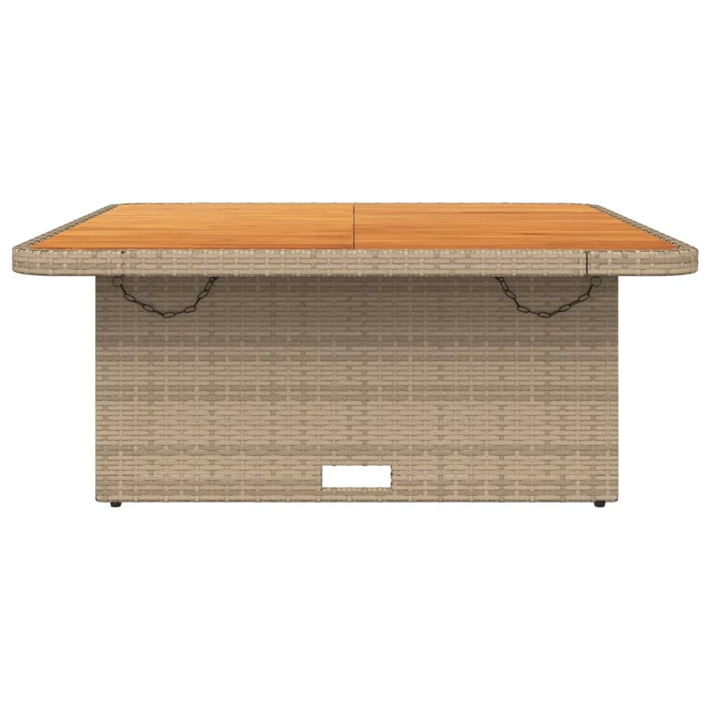 vidaXL vidaXL Garden Table Black 80x80x71 cm Poly Rattan and Acacia Wood - Garden Table