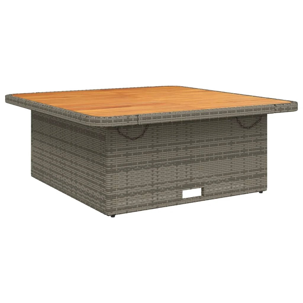 vidaXL vidaXL Garden Table Black 80x80x71 cm Poly Rattan and Acacia Wood - Garden Table