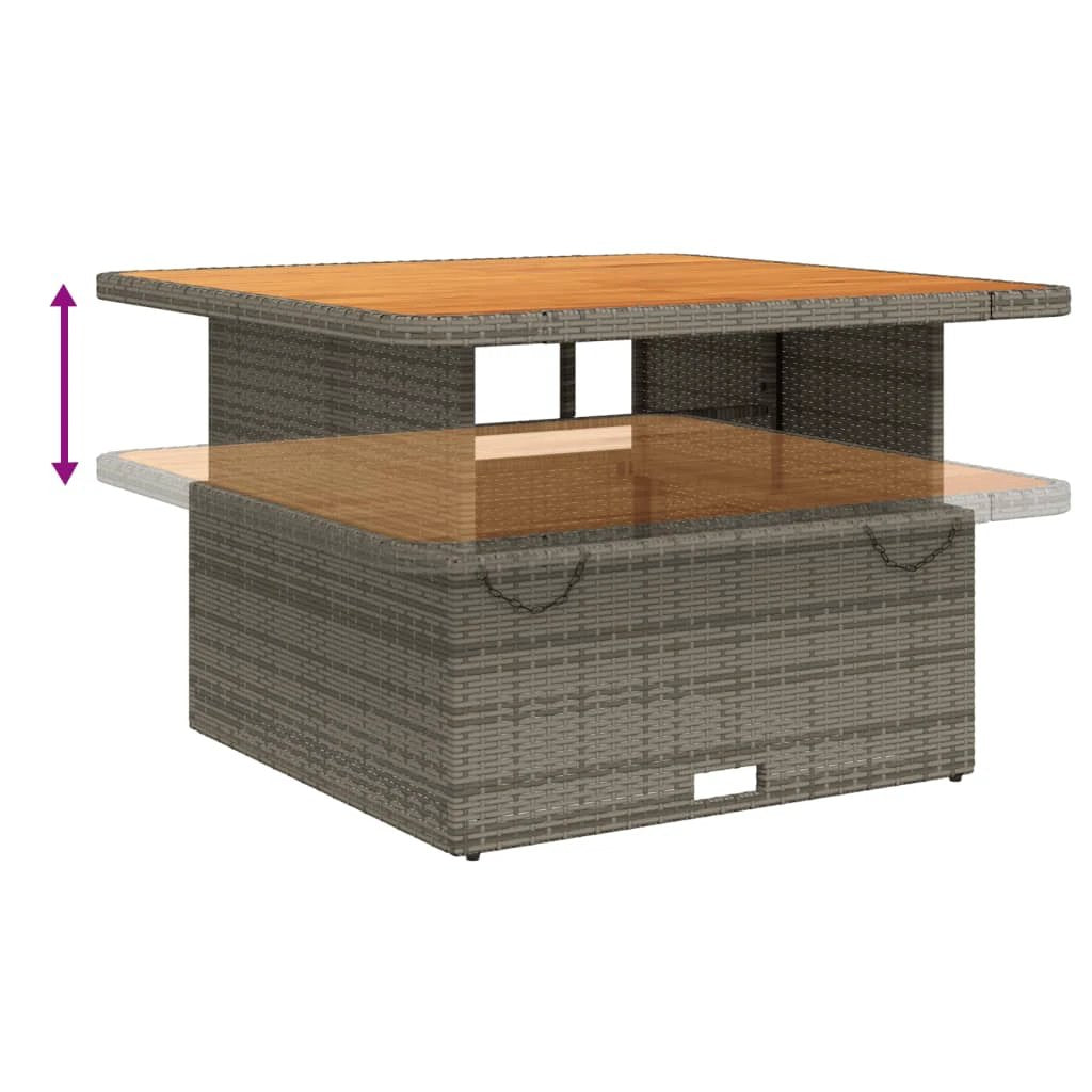 vidaXL vidaXL Garden Table Black 80x80x71 cm Poly Rattan and Acacia Wood - Garden Table