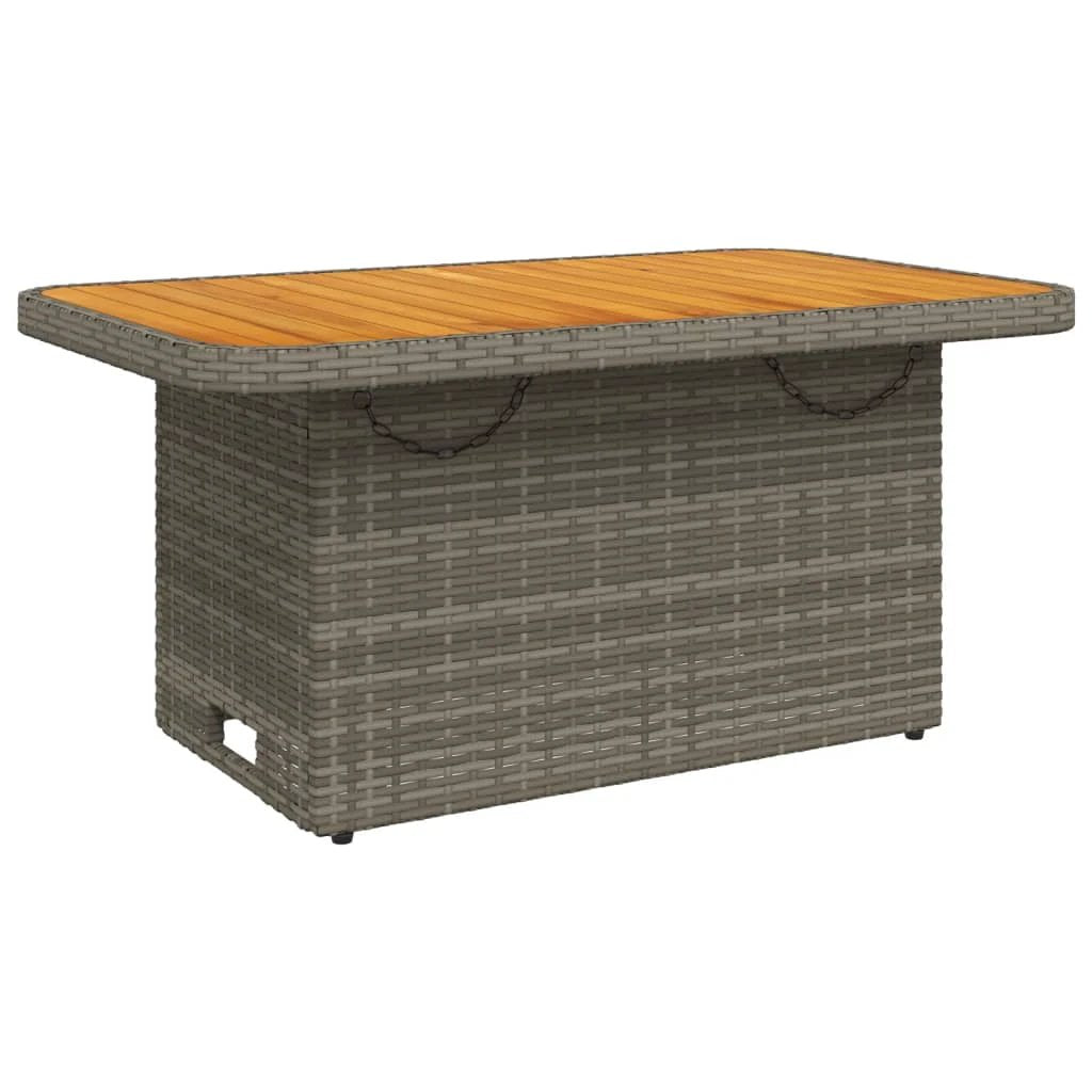 vidaXL Garden Table Black 80x80x71 cm Poly Rattan and Acacia Wood by vidaXL