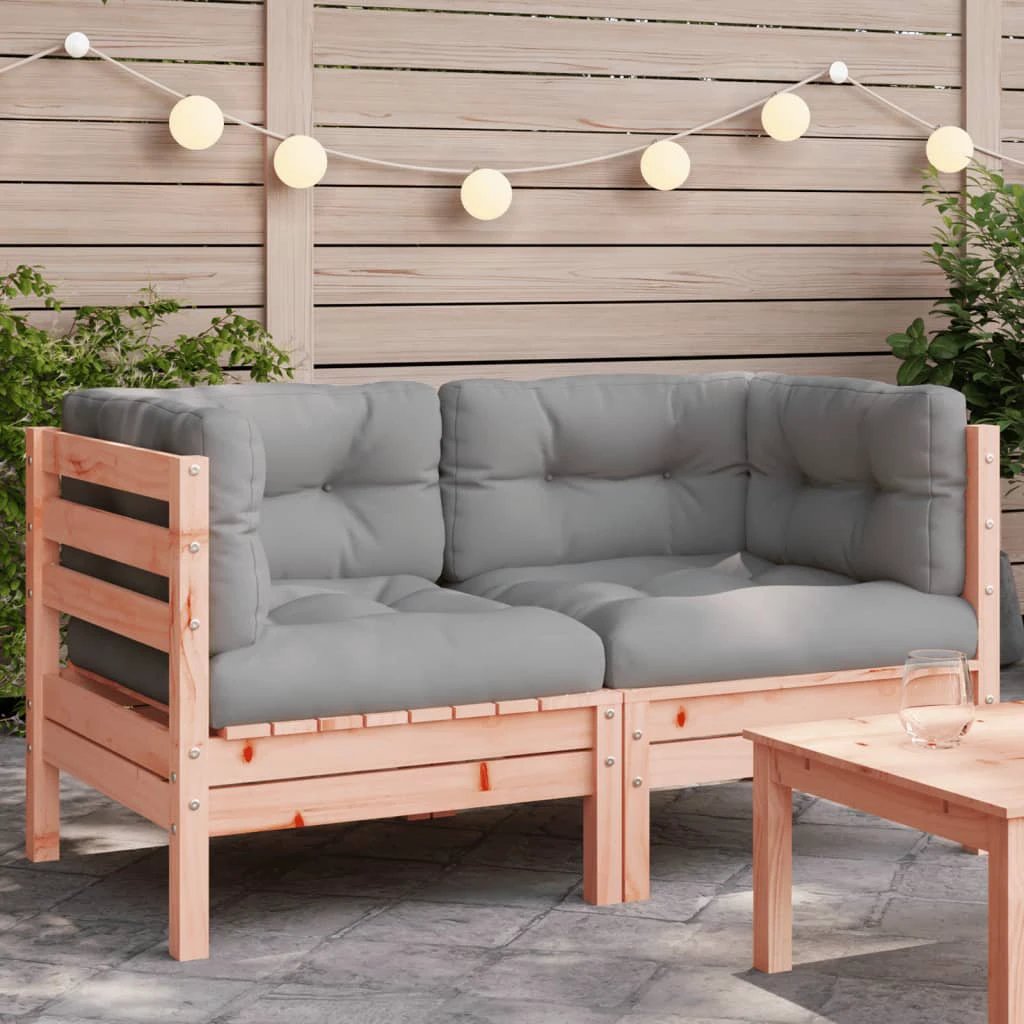 vidaXL vidaXL Garden Sofa Corner with Cushions Solid Wood Douglas - Garden Sofa Sets