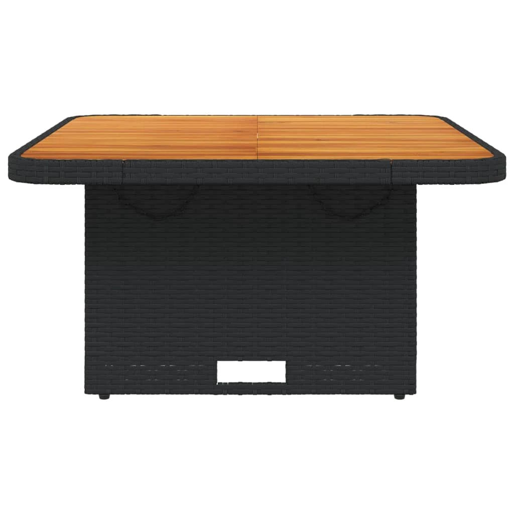 vidaXL vidaXL Garden Table Black 80x80x71 cm Poly Rattan and Acacia Wood - Garden Table